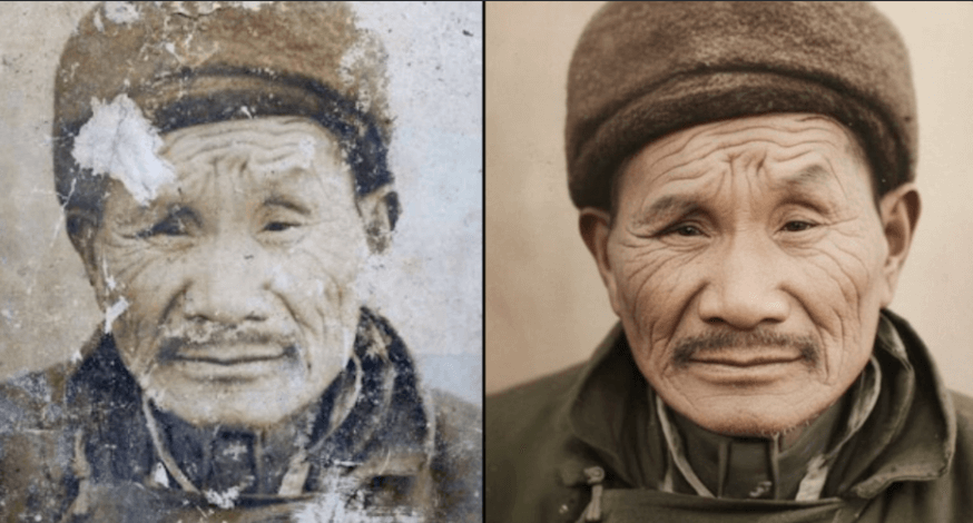 Photo restoration example